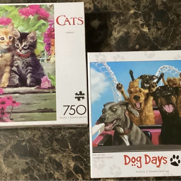 Buffalo Other - 2 FOR 1! BUFFALO 750 PIECE PUZZLES FROM “CATS” LINE & “DOG DAYS”, WORKED ONCE